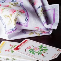 Mouchoirs fleuris "Coralie" (x6)
